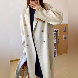 Double-sided cashmere coat female medium-length 2023 autumn and winter coat